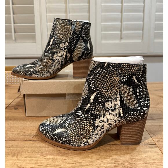 Madewell Ankle Boots Snake Embossed Leather Moonstone Multi Size 7 NIB Cloudlift - Picture 4 of 14